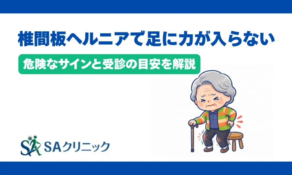 椎間板ヘルニアで足に力が入らない原因は？危険なサインと受診の目安を解説